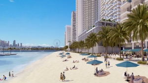Dubai neighbourhood: Emaar Beachfront with the new residential complex Beachgate by Address in Dubai